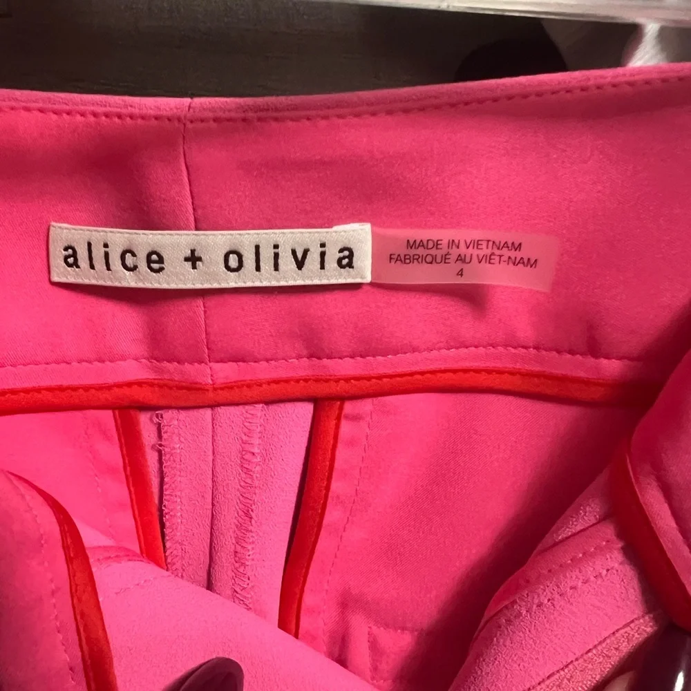 Alice + Olivia Vibrant Pink Wide Leg Pants - Picture 4 of 4